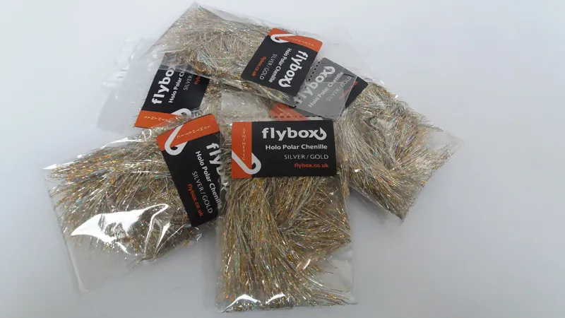 Flybox Holo Polar Chenille in Silver and Gold